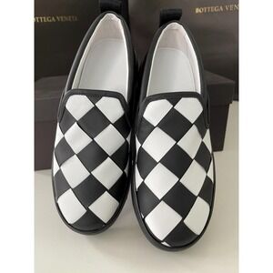 BOTTEGA VENETA 578393 Womens Bicolor Intrecciato Black/White Sneaker Shoe Eur 38